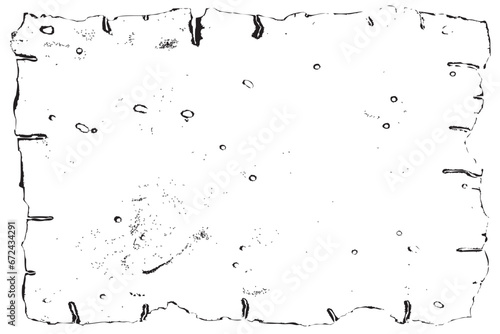 Old dirty witch book empty page scroll. Bewitched grunge grimoire weathered pages tope view. Blank witchcraft or magic book page. Medieval dirty burnt witchcraft weathered scroll manuscript or spells