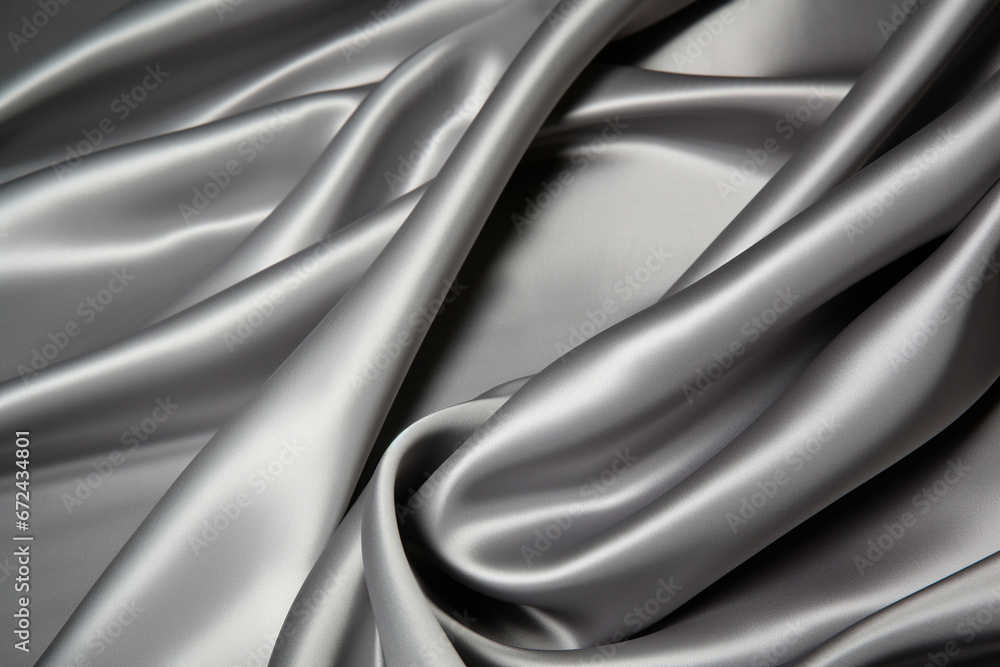 Elegant gray silk fabric with a silky sheen