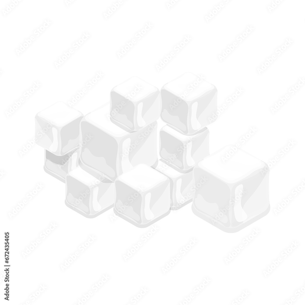 3D Isometric Flat Set of Ice Cubes for Cocktails. Item 8 3D Isometric Flat Set of Ice Cubes for Cocktails. Item 8