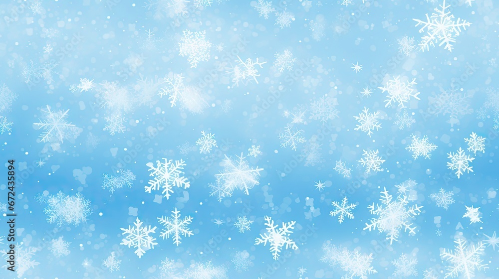  a blue background with white snowflakes on the top and bottom of the snowflakes on the bottom and bottom of the snowflakes on the bottom of the bottom of the snowflakes.  generative ai