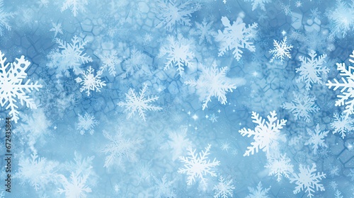  a blue and white snowflake background with lots of snow flakes on the top of the snowflakes. generative ai