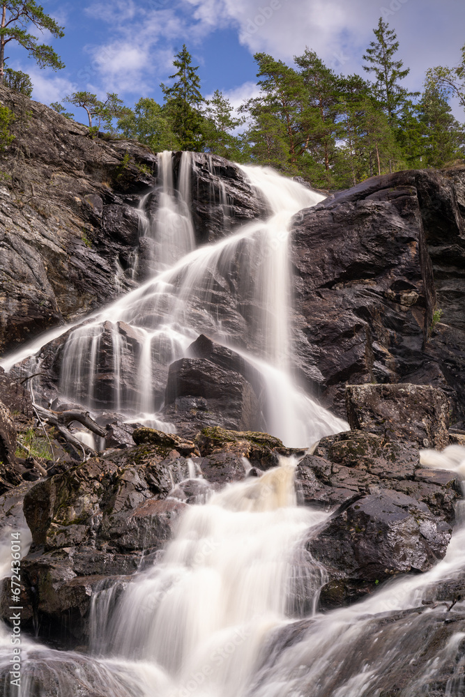 Obraz premium Elgafossen, waterfall between Norway and Sweden.