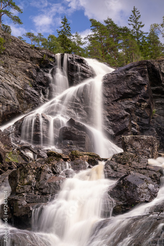 Elgafossen, waterfall between Norway and Sweden.