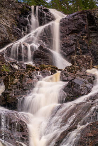 Elgafossen  waterfall between Norway and Sweden.