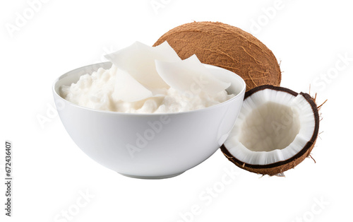 Creamy Coconut Milk Delight on Transparent Background