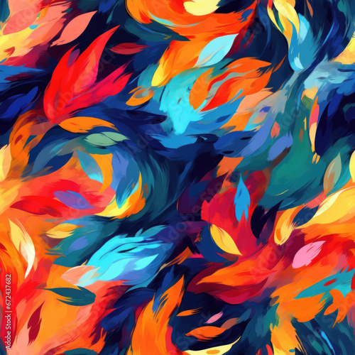 Colorful abstract floral seamless pattern.