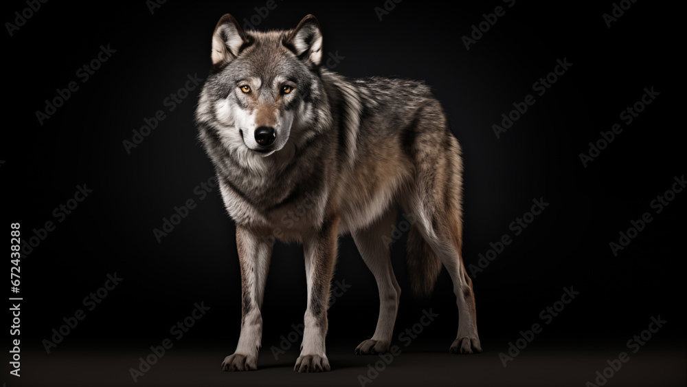 Fototapeta premium Photographer photo of a gray wolf in the wild
