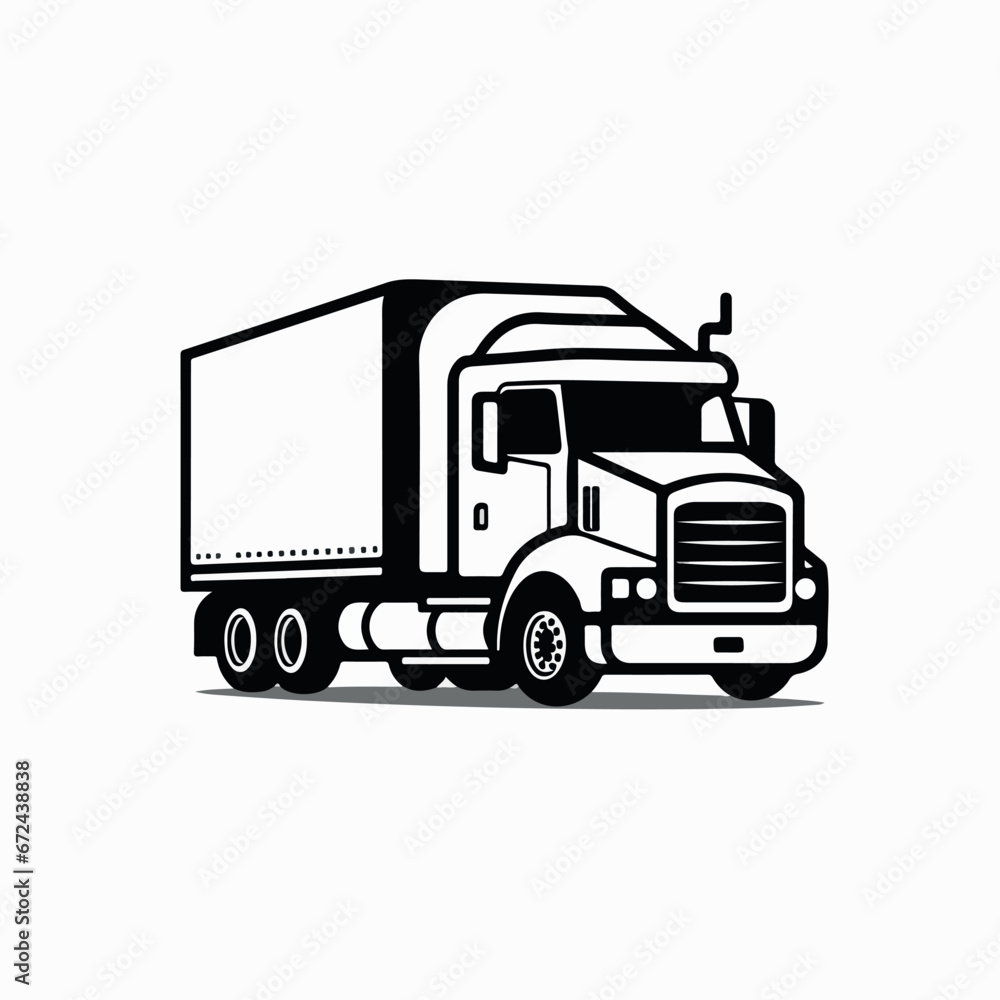 Truck icon set. Freight, delivery symbol. Vector illustration AI Generative