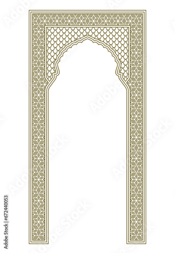 Rectangular frame of the Arabic pattern with proportion 2x1