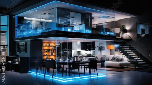 House with smart lightning system for improved lightning quality and energy eficiency