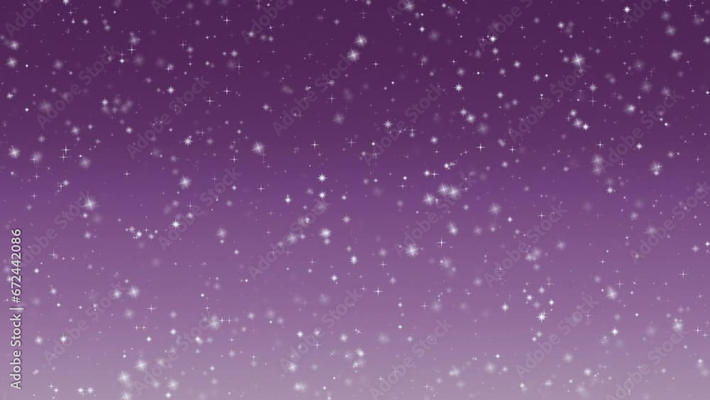 Looping animation of sparkling stars on a gradient purple background Looping animation of sparkling stars on a gradient purple background