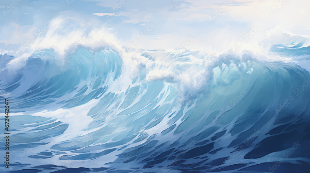 A painting of a large wave A painting of a large wave