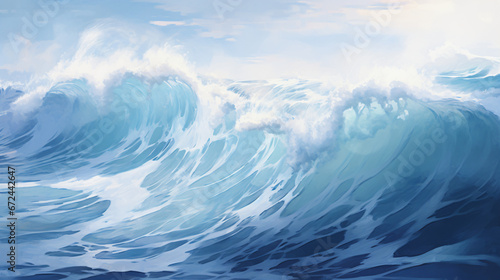 A painting of a large wave © Eduardo