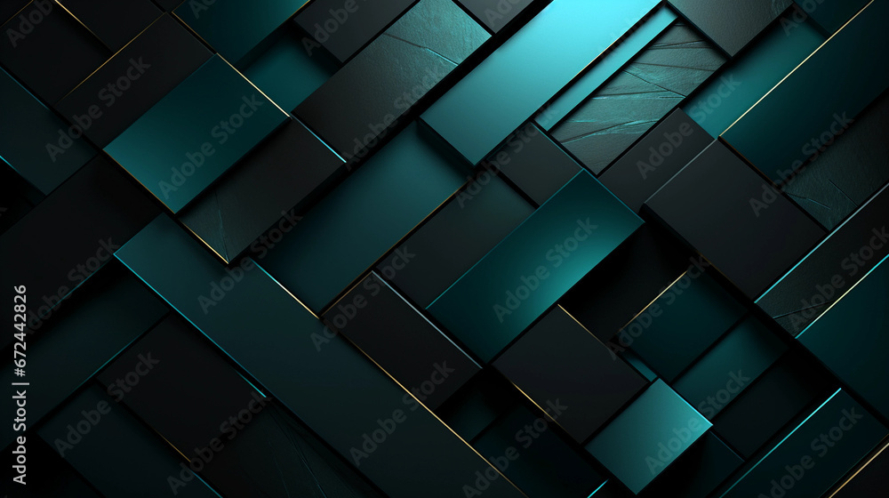 Fototapeta premium Dark blue black background with geometric patterns