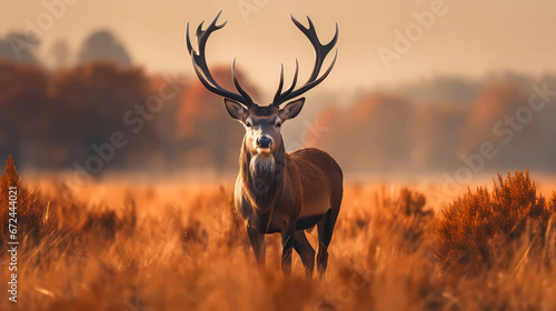Autumn Encounter: Red Deer with Magnificent Antlers © Martin Studio