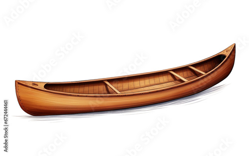 Wooden Paddle Canoe on transparent background on Transparent Background