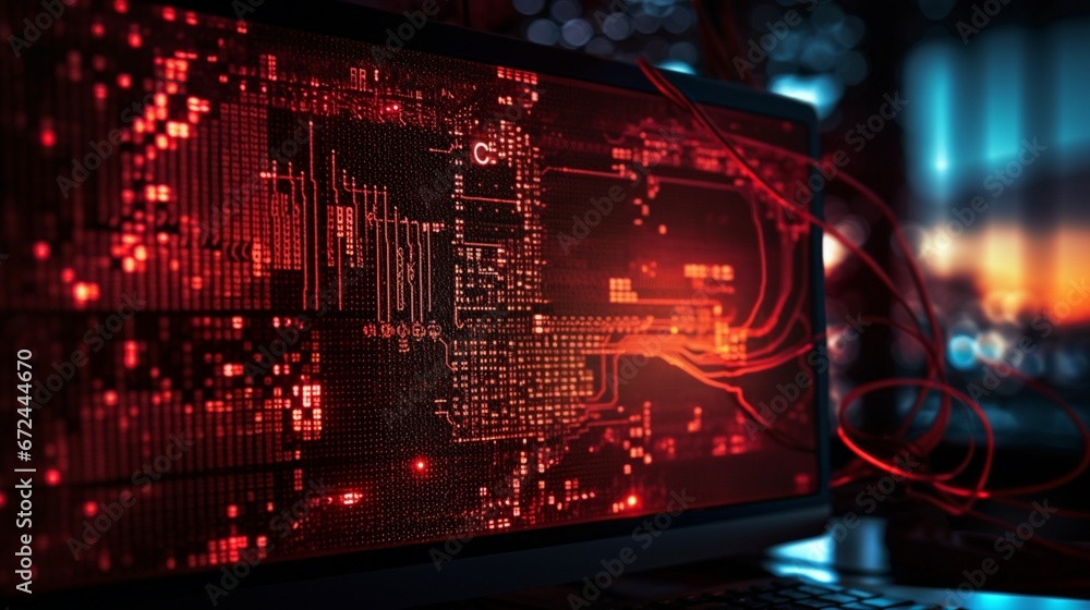 an elegant close-up of a computer screen displaying code and debugging tools, symbolizing the heart of this transformative technology.