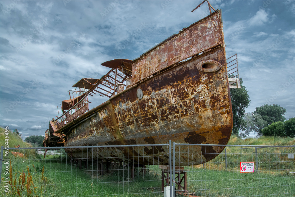 Rusty shipwreck of the Blonde Tisza
