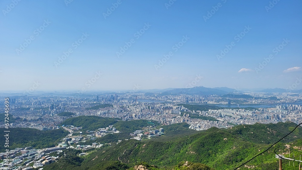 Seoul view from Inwang Mountain