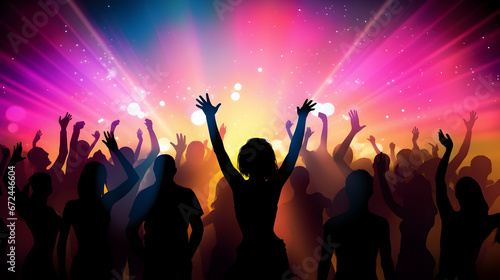 People having fun on dance floor at a night club happy new year party