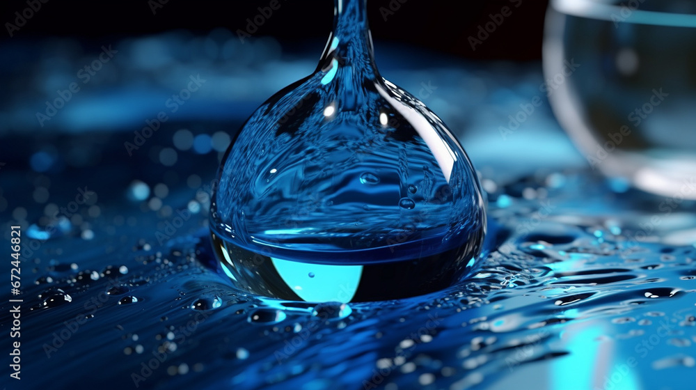 custom made wallpaper toronto digitalBlue water drops into glass photography unsplash wallpaper picture AI generated art