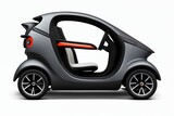 a modern electric car on a white background with shadow, a brand-less generic concept car