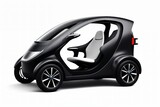 a brand-less generic concept car, Modern black electric car on a white background with a shadow on the ground