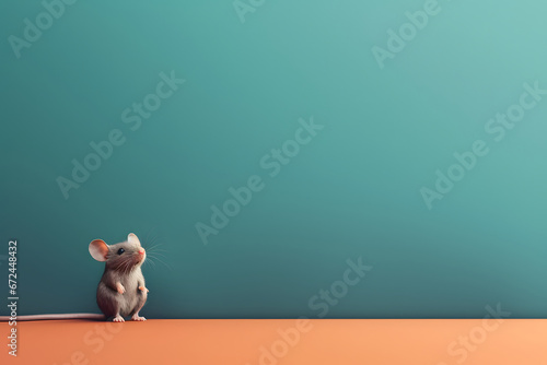 mouse on blue background 