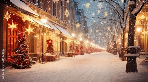 winter street at Christmas time