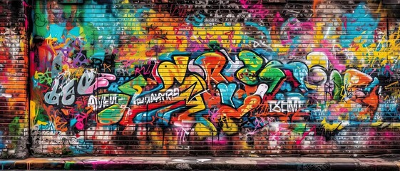 Fototapete Graffiti Pop Art Graffiti Wand bunte Farbexplosion  © png-jpeg-vector