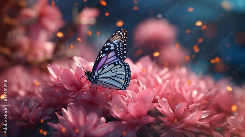 Butterfly pink flower style purple drawing wallpaper picture AI generated art Butterfly pink flower style purple drawing wallpaper picture AI generated art