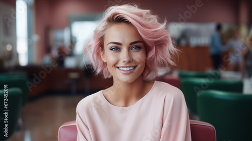 portrait of a beautiful young blonde smiling women
