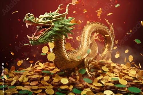 Lunar year 2024 is year Of Dragon, symbol of growth, success, prosperity, happiness and abundance in Chinese horoscope