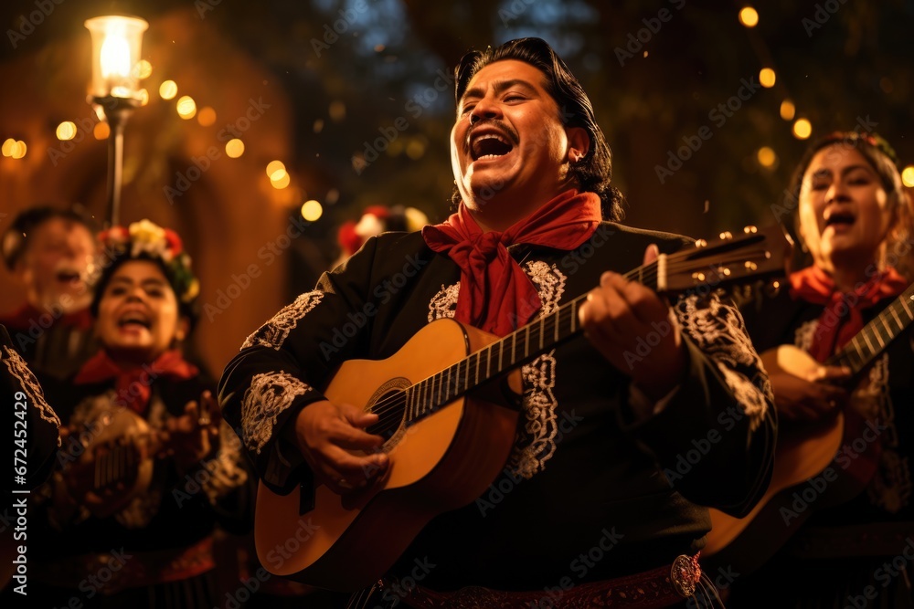 Latin american choir performing local traditional christmas carols. Las Posadas celebration Latin american choir performing local traditional christmas carols. Las Posadas celebration