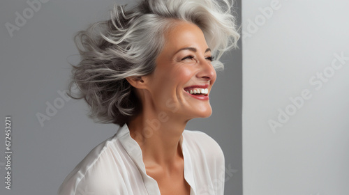 portrait of beautiful good looking mature model 