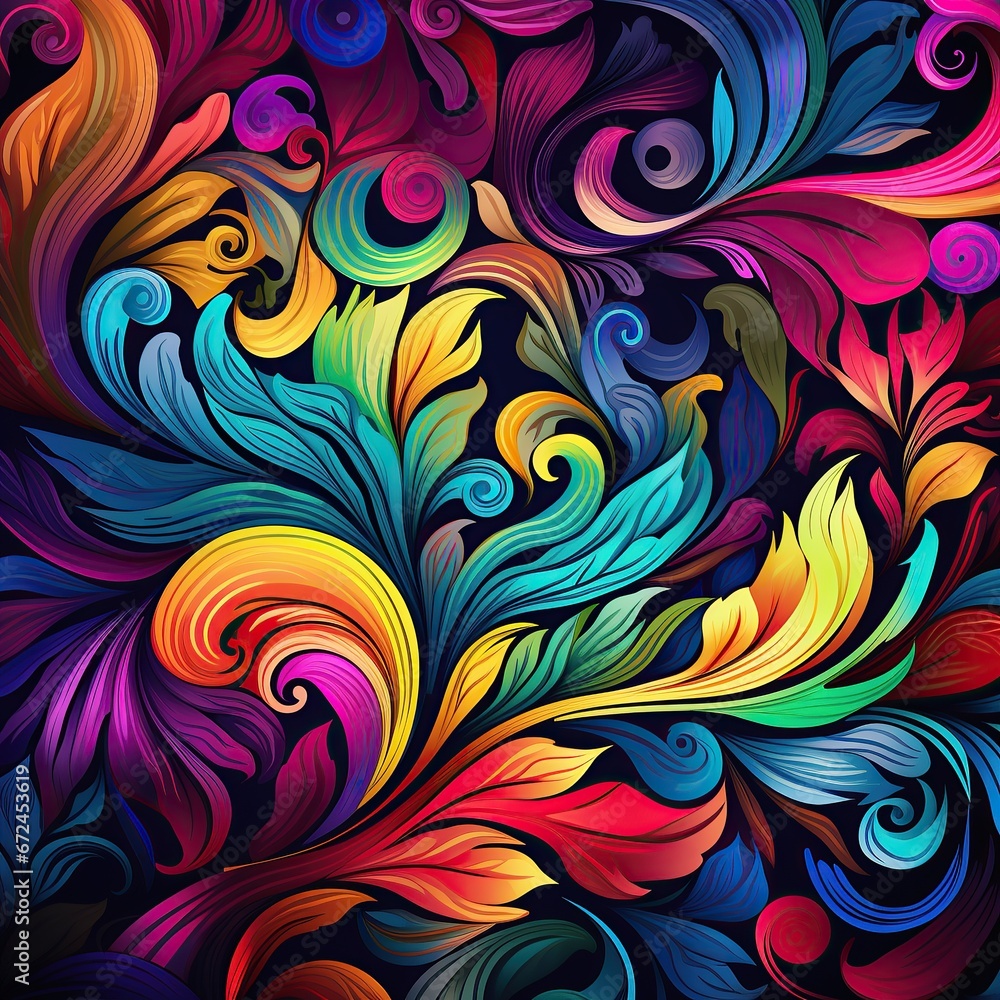 illustration of colorful leaves wallpaper background AI generated illustration of colorful leaves wallpaper background AI generated