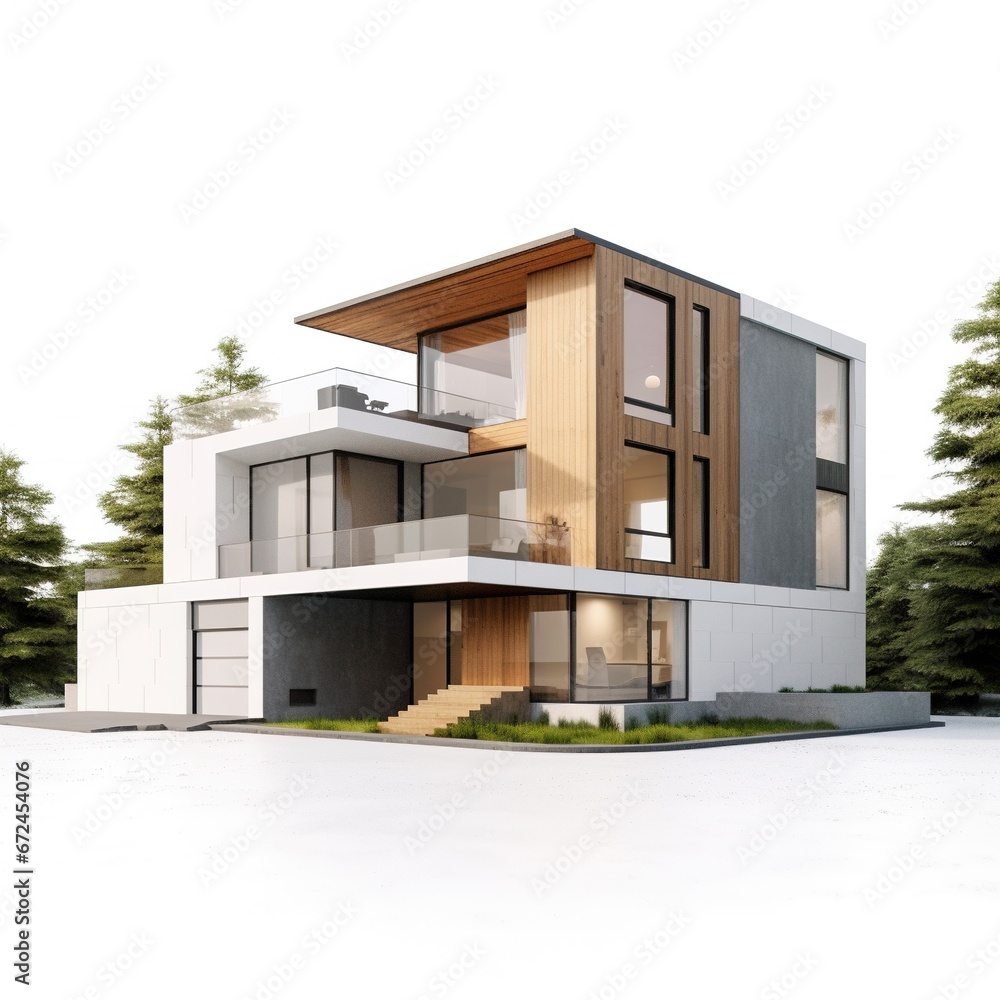 3d Modern Home Isolated On White Background