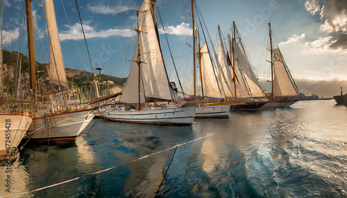Classic Sailboats in the Harbor