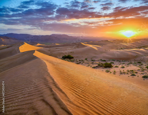 Desert Sand Dunes at Sunrise