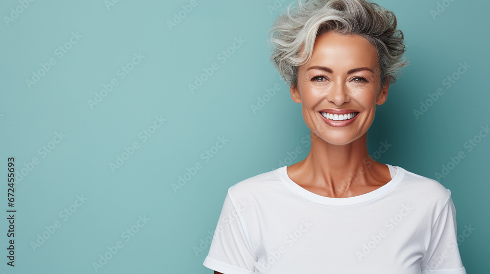 Portrait of a good looking smiling middle-age woman Portrait of a good looking smiling middle-age woman