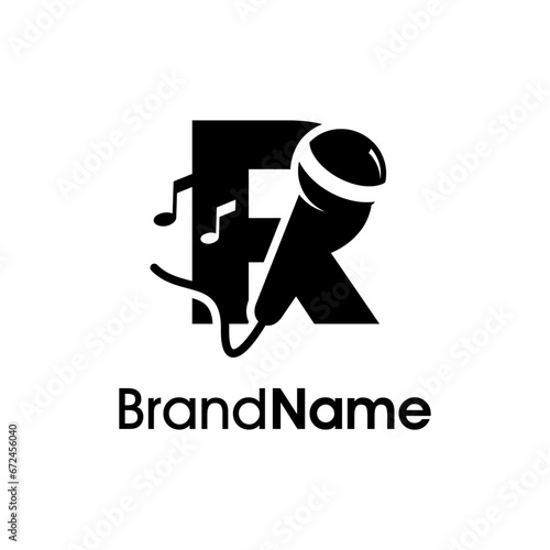 Modern Initial R Music Logo