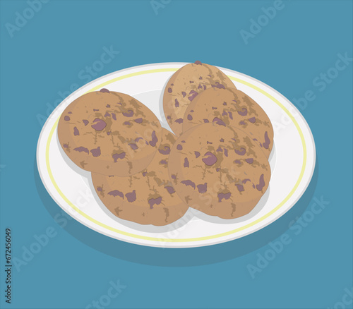 plato de galletas de chocolate