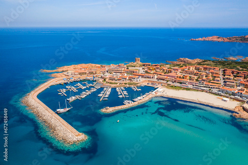 Top view of seaside town of Sardinia photo