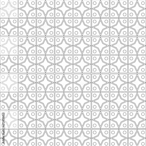 Line drawing pattern in Black and White. Seamless paper. 