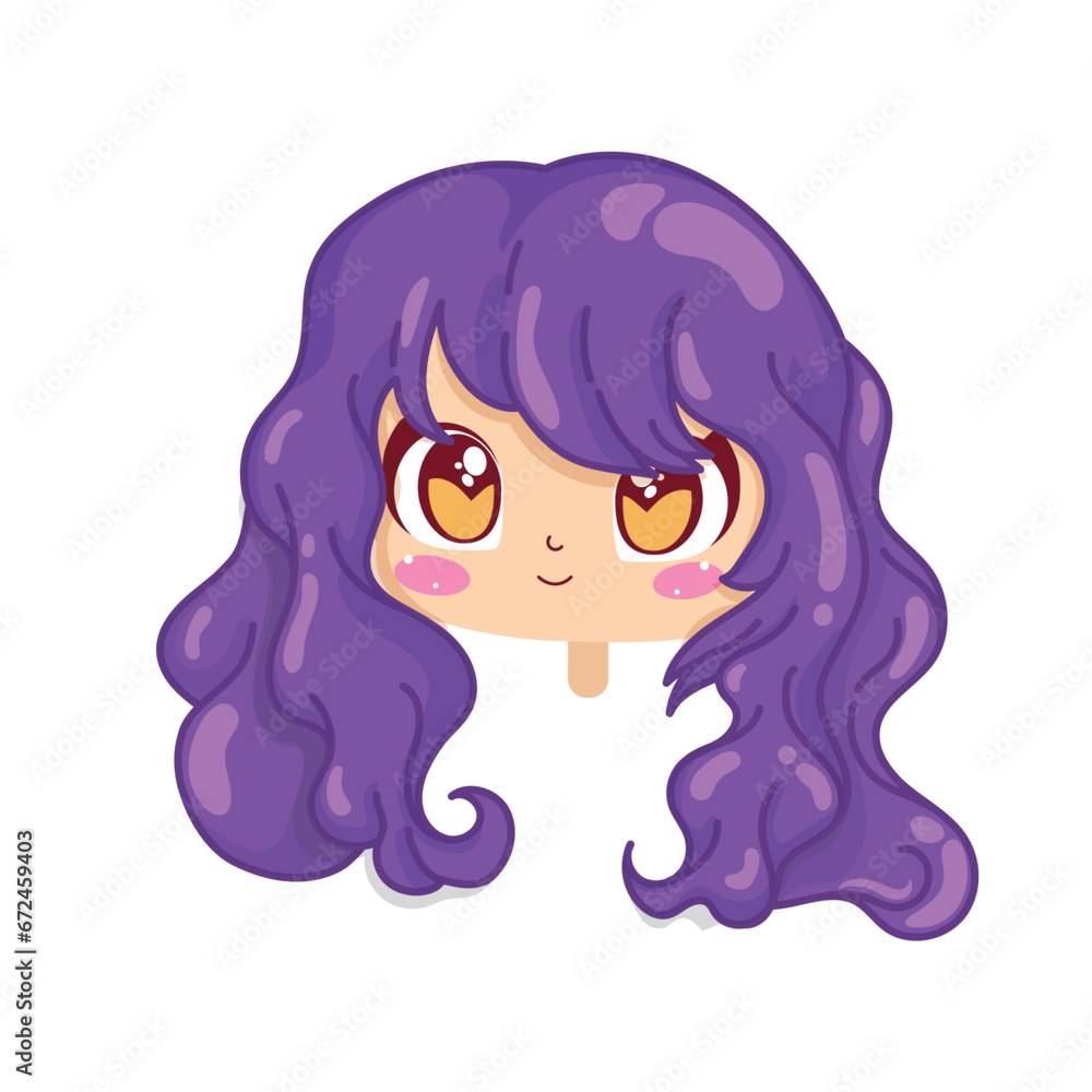 Cute girl kawaii cartoon character avatar Vector Cute girl kawaii cartoon character avatar Vector