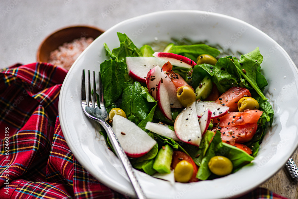 Healthy spinach and vegetable salad Healthy spinach and vegetable salad