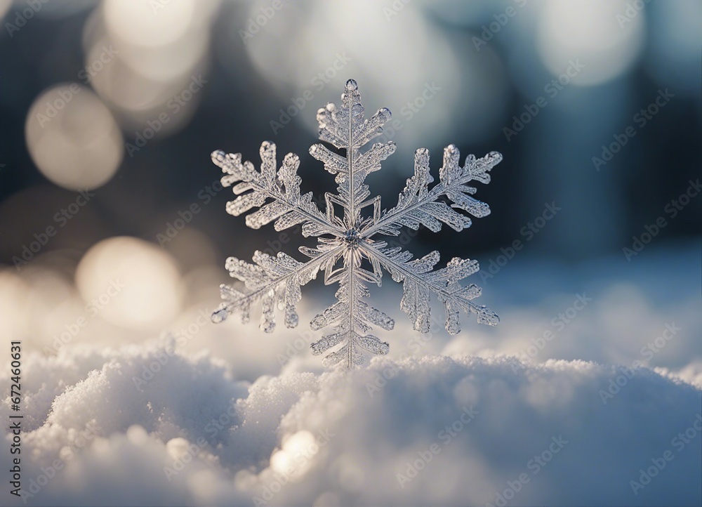 Close up view of the snowflakes, blurry background Close up view of the snowflakes, blurry background