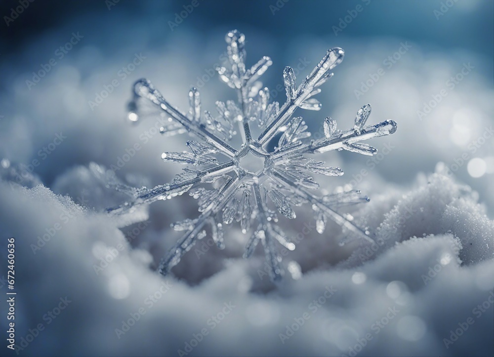 Close up view of the snowflakes, blurry background Close up view of the snowflakes, blurry background