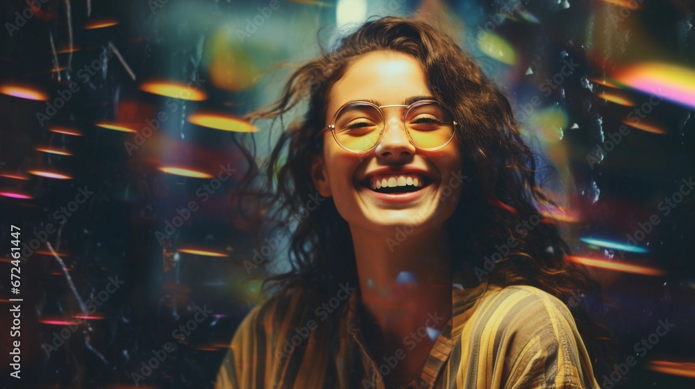Portrait of a smiling woman in retro style Portrait of a smiling woman in retro style