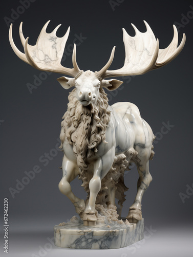 A Marble Statue of a Moose